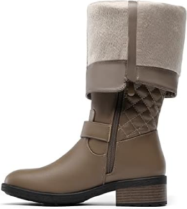 DREAM PAIRS Women’s Knee High Motorcycle Riding Winter Boots