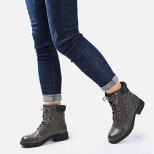 STQ Women’s Combat Boots Lace Up Ankle Booties