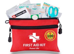 Budget first aid kit for camping.