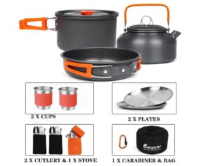 Cookware set for camping.