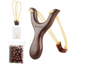 Solid Wooden Slingshot with Classic Construction Hunting Slingshot