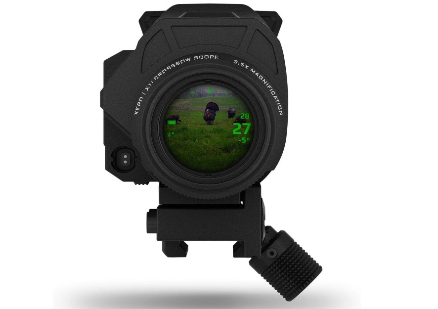 Crossbow scope with rangefinder